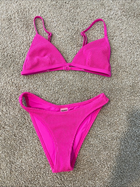 Good American Other - Good American Hot Pink Textured Bikini Set